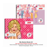 My Sketch Book A3 (25,50 & 20+20 Sheets) (Twin Wiro Bound) (White Cartridge 140 GSM) 29.7cm X 42cm